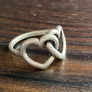 James Avery double heart ring